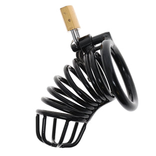 CHASTITY C-CAGE SPIRAL BLACK 4IN