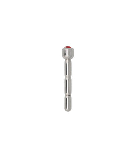 URETHRAL STAINLESS 2.5IN SOLID WITH JEWELED END RED