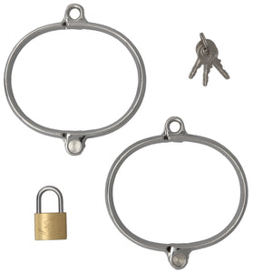 WRIST CUFFS STAINLESS MEDIUM WITH LOCK