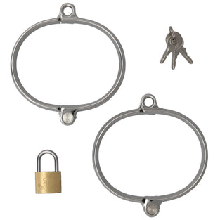 WRIST CUFFS STAINLESS MEDIUM WITH LOCK