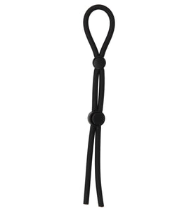 Lariat Double Barrel Adjustable Lasso Cock Ring - Black
