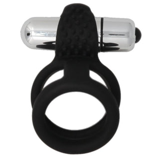 GO-GO DOUBLE VIBRATING COCK RING - BLACK