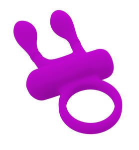 Vibrating Cock Ring with Clit Tickler - My Little Pet