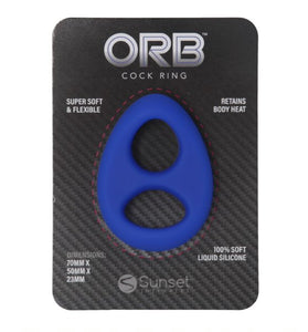 ORB TEARDROP SILICONE COCK RING - BLUE