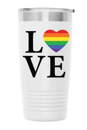 LOVE_LGBTQ001 20oz TUMBLER - WHITE