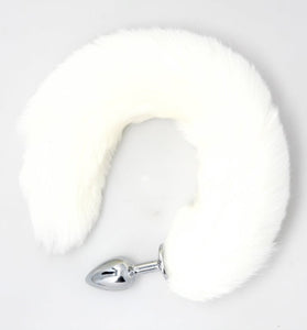 FAUX FOX TAIL WHITE
