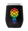 RainbowPineapple_001 12oz WINE TUMBLER-BLACK