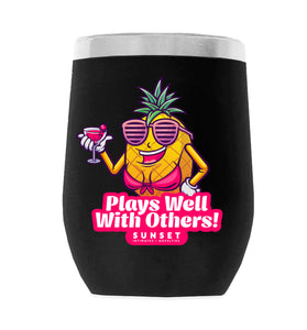 PlaysWellWithOthers_001 12oz WINE TUMBLER-BLACK