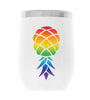 RainbowPineapple_001 12oz WINE TUMBLER-WHITE