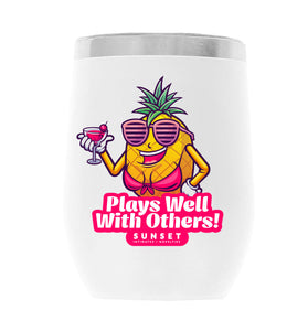 PlaysWellWithOthers_001 12oz WINE TUMBLER-WHITE