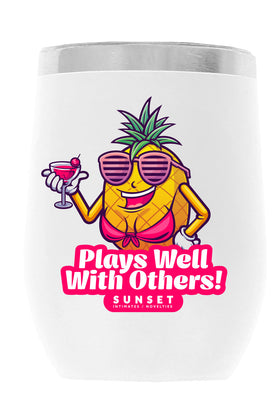 PlaysWellWithOthers_001 12oz WINE TUMBLER-WHITE
