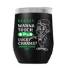 LUCKYCHARM002-2025 12oz WINE TUMBLER - BLACK