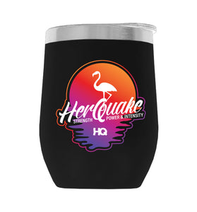 Herquake-Flamingo001 12oz WINE TUMBLER