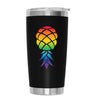 RAINBOW PINEAPPLE_001 20oz TUMBLER - BLACK