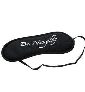 SEXCAPADES BE NAUGHTY SATIN MASK - BLACK