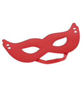 SEXCAPADES FAUX LEATHER RED CAT MASK W, RIVET EARS