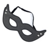 SEXCAPADES BLACK FAUX LEATHER 2 STUD CAT EYE MASK