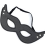 SEXCAPADES BLACK FAUX LEATHER 2 STUD CAT EYE MASK