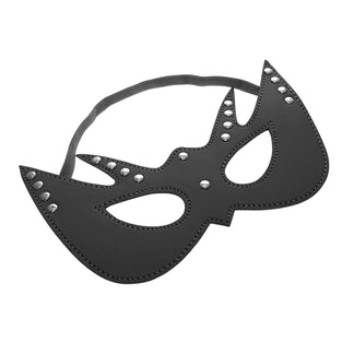 SEXCAPADES CAT MASK W, EARS AND BROWN AND RIVETS