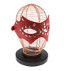 SEXCAPADES RED FAUX LEATHER STUDDED ADJUSTABLE FACE MASK