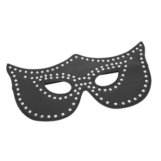 SEXCAPADES BLACK PARTY MASK W,RIVETS