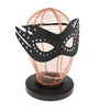SEXCAPADES BLACK FAUX LEATHER STUDDES CAT EYE MASK