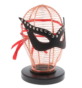 SEXCAPADES BLACK/RED FAUX LEATHER CAT EYE MASK