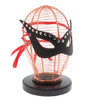 SEXCAPADES BLACK/RED FAUX LEATHER CAT EYE MASK