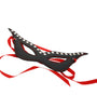 SEXCAPADES BLACK,RED FAUX LEATHER CAT EYE MASK