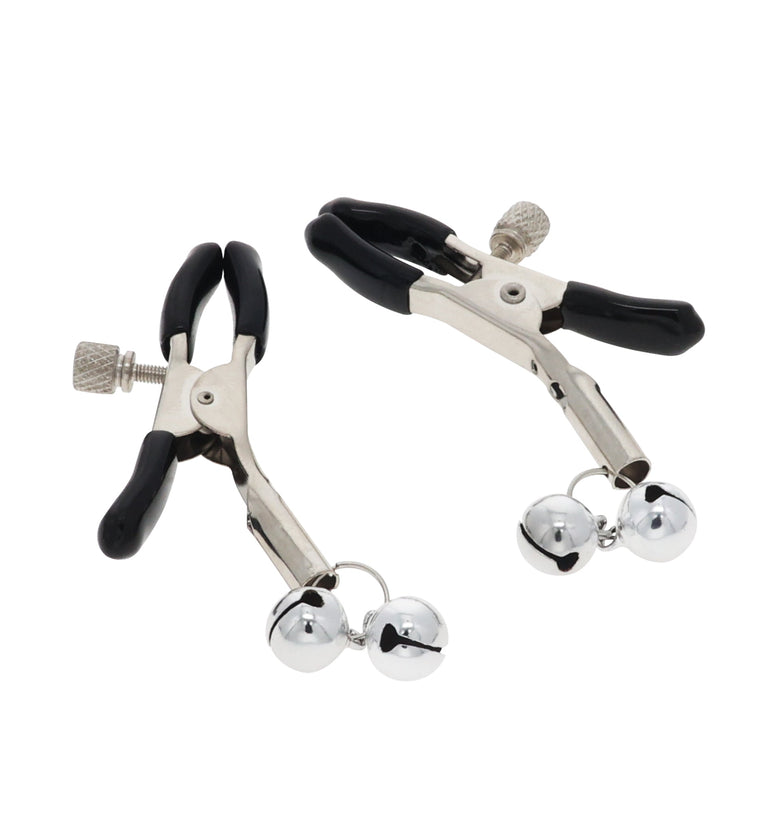 EROGENOUS ZONE ADJUSTABLE NIPPLE CLAMPS W/ SILVER BELLS