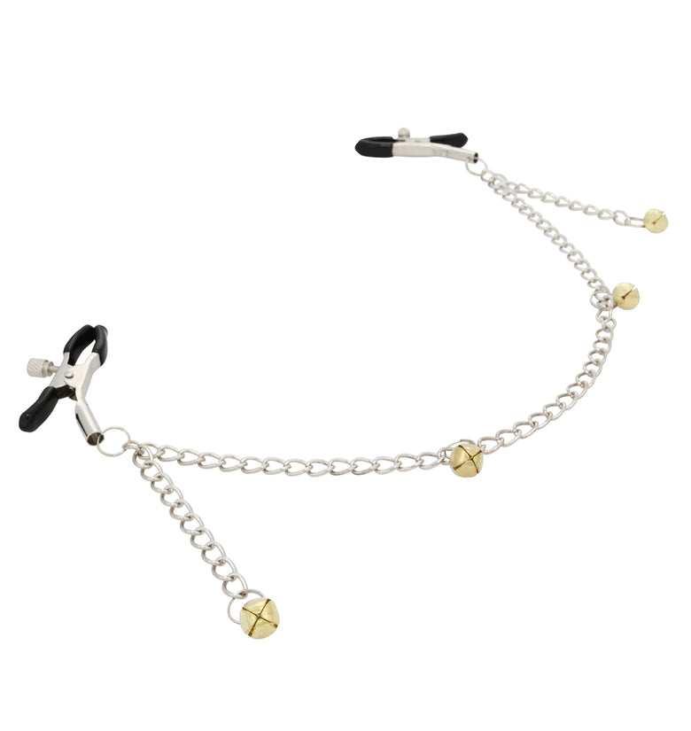 EFFECTIVE BEHAVIOR CHAINED NIPPLE CLAMPS - GOLD BELLS