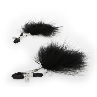 EROGENOUS ZONE FEATHER NIPPLE CLAMPS - BLACK