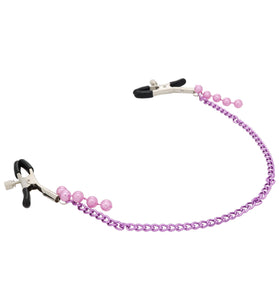 EFFECTIVE BEHAVIOR PURPLE METAL AND BEADED ADJUSTABLE NIPPLE CLAMPS