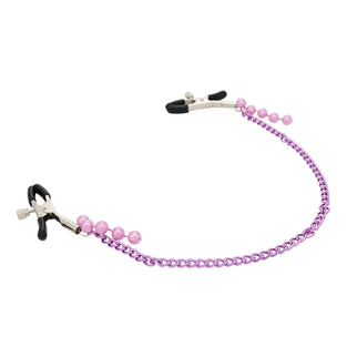 EFFECTIVE BEHAVIOR PURPLE METAL AND BEADED ADJUSTABLE NIPPLE CLAMPS