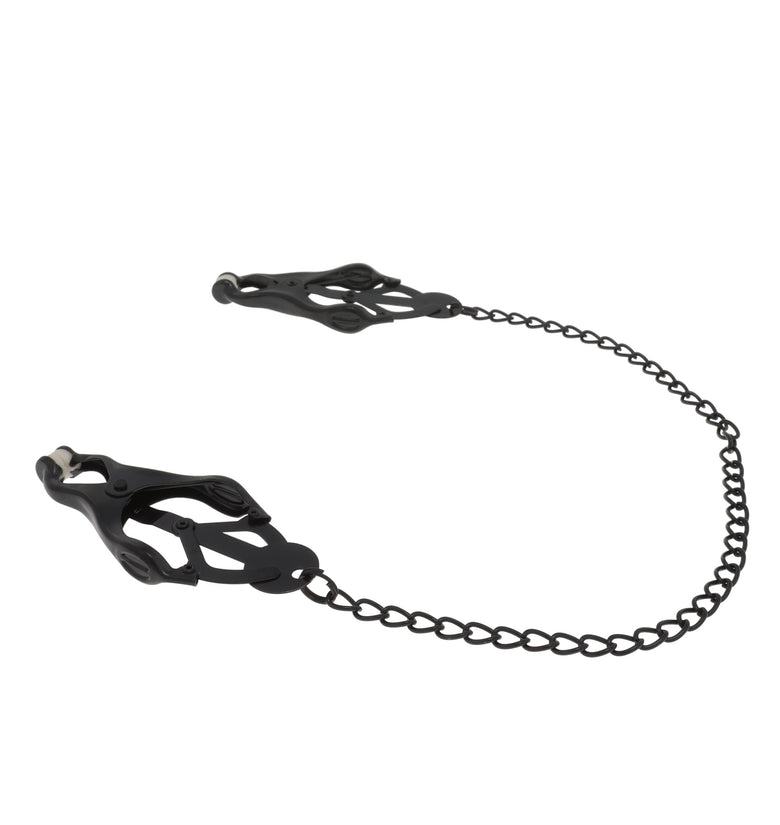 EFFECTIVE BEHAVIOR BLACK CLOVER NIPPLE CLAMPS W/ CHAIN