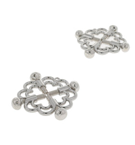 EROGENOUS ZONE 4 WAY FLOWER NIPPLE VICE - SILVER