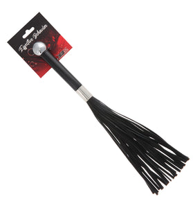 EFFECTIVE BEHAVIOR METAL HANDLE LEATHER FLOGGER - BLACK