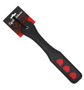 Black Paddle with Red Hearts