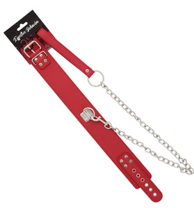 COLLAR RED 2IN THICK PVC W/LEASH