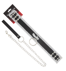 EFFECTIVE BEHAVIOR CLOTH PATTERN COLLAR,LEASH - BLACK