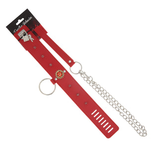 EFFECTIVE BEHAVIOR STUD RIVIT CENTER JEWEL COLLAR,LEASH - RED