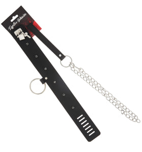 EFFECTIVE BEHAVIOR SINGLE ROLE SPIKE RIVIT COLLAR,LEASH - BLACK