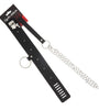 COLLAR BLACK W/SINGLE ROLE RIVET SPIKES AND LEASH