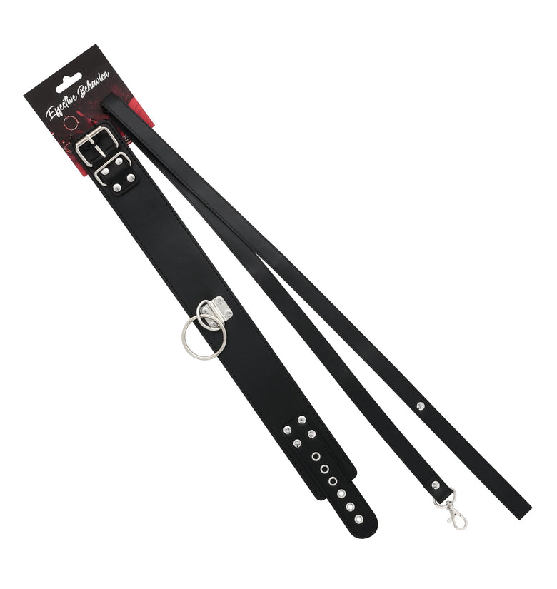 COLLAR BLACK PVC W/PVC LEASH