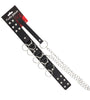 COLLAR BLACK PVC 4 DOUBLE RINGS W/LEASH