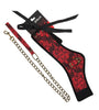 COLLAR RED/BLACK SATIN W/LEASH