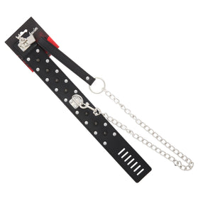 COLLAR BLACK PVC W/CIRCLE RIVIT-STUD RIVIT-LOCK-LEASH