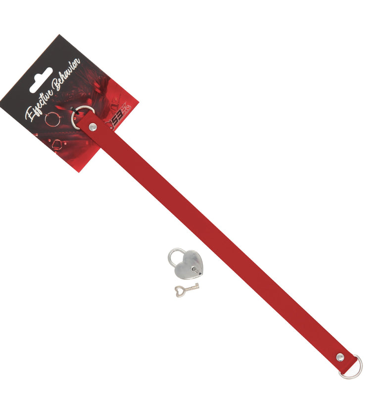 PVC Collar Red with Heart Lock
