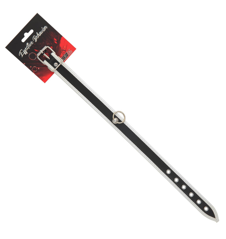 PVC Collar Black/White Trim with Single Ring Loop