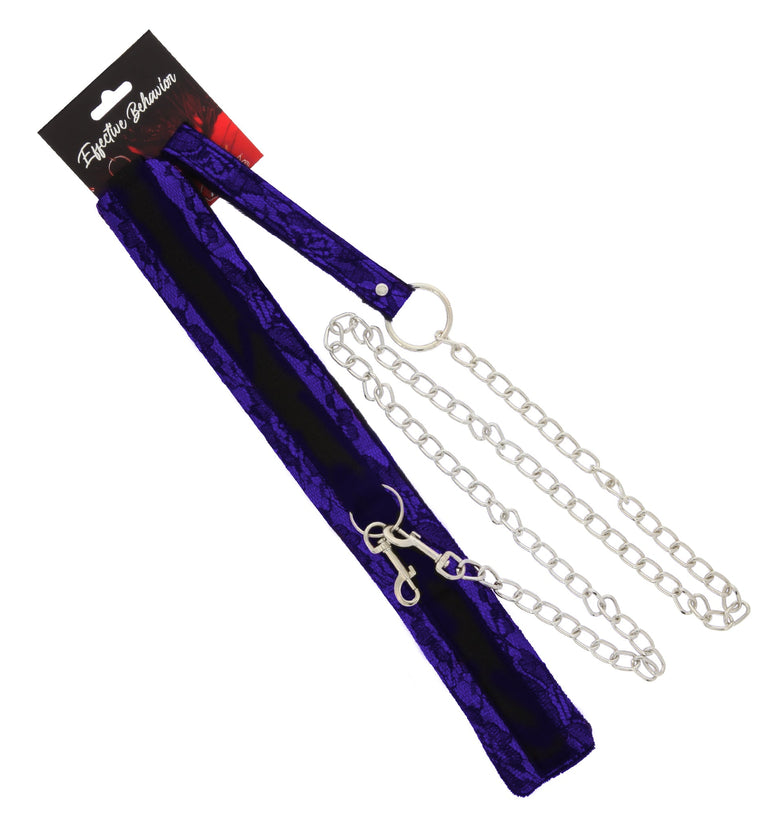 COLLAR PLUSH LACE W/LEASH